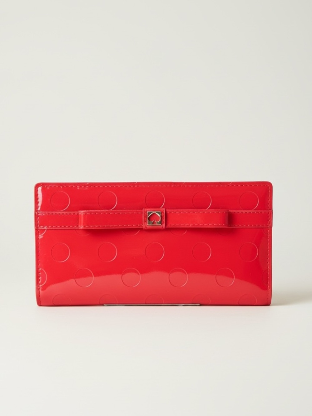 kate spade Red Patent Polka Dot Bow Continental Wallet